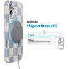 image:imageCasely iPhone 16 Case  Vibe Check  Pink Checkerboard  Compatible with MagSafe  Classic Ultra Slim DesignFit Check  Light Blue Checkerboard