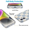 image:imageCasely iPhone 16 Case  Vibe Check  Pink Checkerboard  Compatible with MagSafe  Classic Ultra Slim DesignFit Check  Light Blue Checkerboard