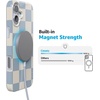 image:imageCasely iPhone 16 Plus Case  Blush Garden  Floral Doodle  Compatible with MagSafe  Classic Ultra Thin DesignFit Check  Light Blue Checkerboard