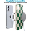 image:imageCasely iPhone 16 Plus Case  Into the Wild  White Snow Leopard  Compatible with MagSafe  Classic Ultra Slim DesignFit Check  Green Checkerboard