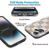 image:imageCasely iPhone 16 Plus Case  Secret Garden  Mixed Floral  Bold Protective Design  Compatible with MagSafeFit Check  Neutral Checkerboard Checkered