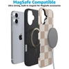 image:imageCasely iPhone 16 Plus Case  Secret Garden  Mixed Floral  Bold Protective Design  Compatible with MagSafeFit Check  Neutral Checkerboard Checkered