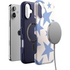 image:imageCasely iPhone 16 Plus Case  Secret Garden  Mixed Floral  Bold Protective Design  Compatible with MagSafeStars Align  Blue  White Stars
