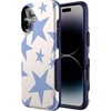 image:imageCasely iPhone 16 Plus Case  Secret Garden  Mixed Floral  Bold Protective Design  Compatible with MagSafeStars Align  Blue  White Stars