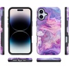 image:imageCasely iPhone 16 Plus Case  Secret Garden  Mixed Floral  Bold Protective Design  Compatible with MagSafeTie Dying Over You  Purple Marble