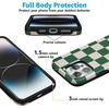 image:imageCasely iPhone 16 Pro Case  Islander  Love Island  Bold Protective Design  Compatible with MagSafeFit Check  Green Checkerboard