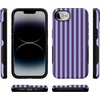 image:imageCasely iPhone 16e Case  All The Fun Things  Fun on Weekdays  Bold Protective Design  Compatible with MagSafePerfect Stripes  Purple  Blue Stripes