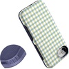 image:imageCasely iPhone 16e Case  Pastel Picnic  Blue amp Green Gingham  Bold Protective Design  Compatible with MagSafe