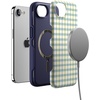 image:imageCasely iPhone 16e Case  Pastel Picnic  Blue amp Green Gingham  Bold Protective Design  Compatible with MagSafe