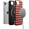 image:imageCasely iPhone 16e Case  Ride The Wave  Pastel Rainbow Lined  Bold Protective Design  Compatible with MagSafeChecked Twice  Red Plaid