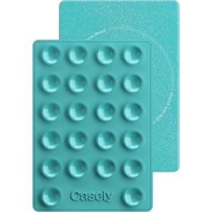 image:imageCasely Grippy  Blue Silicone Suction Phone Mount Compatible with MagSafe  PeriwinkleAquamarine  Ocean Blue Shimmer Glitter