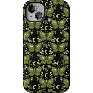 image:imageCasely iPhone 13 Case  Mystic Moths  Green Twilight  Bold Protective Design  MagSafe Compatible Design