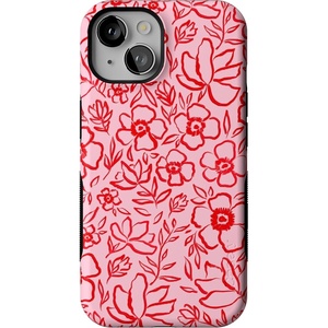 image:imageCasely iPhone 14 Case  Blush Garden  Floral Doodle  Bold Protective Design  Compatible with MagSafe