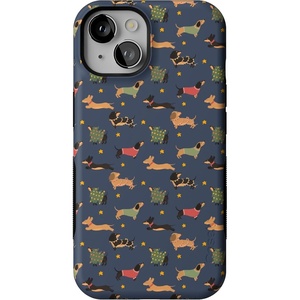 image:imageCasely iPhone 14 Case  Dashing Doxies  Dachshund Dog  Bold Protective Design  MagSafe Compatible Design