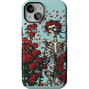 image:imageCasely iPhone 14 Case  Forever Grateful  Grateful Dead Skeleton Floral  Bold Protective Design  Compatible with MagSafe