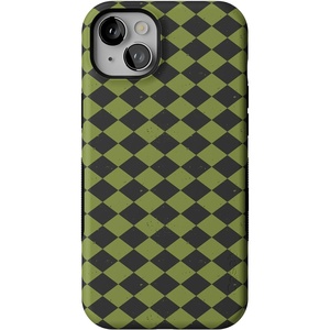 image:imageCasely iPhone 14 Case  Harlequin Wicked Diamond  Black and Green  Bold Protective Design  MagSafe Compatible Design