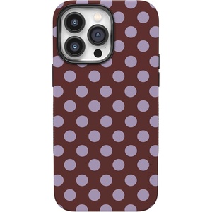 image:imageCasely iPhone 14 Pro Max Case  Spotted in SoHo  Burgundy Polka Dot  Bold Protective Design  Compatible with MagSafe