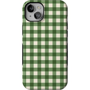 image:imageCasely iPhone 15 Plus Case  Checked Twice  Green Plaid  Bold Protective Design  MagSafe Compatible Design