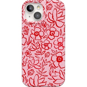 image:imageCasely iPhone 15 Plus Case  Lovebug  Blue Hearts  Compatible with MagSafe  Classic Ultra Slim DesignBlush Garden  Floral Doodle