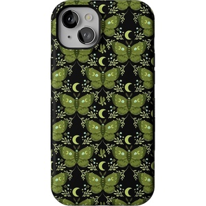 image:imageCasely iPhone 15 Plus Case  Mystic Moths  Green Twilight  Bold Protective Design  MagSafe Compatible Design