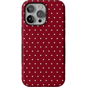 image:imageCasely iPhone 15 Pro Case  On the Dot  Maroon Polka Dot  Bold Protective Design  MagSafe Compatible Design