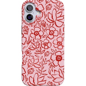 image:imageCasely iPhone 16 Case  Vibe Check  Pink Checkerboard  Compatible with MagSafe  Classic Ultra Slim DesignBlush Garden  Floral Doodle