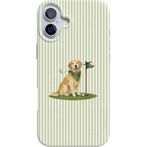 image:imageCasely iPhone 16 Case  Vibe Check  Pink Checkerboard  Compatible with MagSafe  Classic Ultra Slim DesignClubhouse  Golden on the Green
