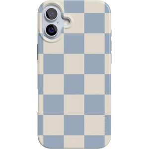 image:imageCasely iPhone 16 Plus Case  Blush Garden  Floral Doodle  Compatible with MagSafe  Classic Ultra Thin DesignFit Check  Light Blue Checkerboard