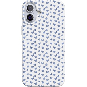 image:imageCasely iPhone 16 Plus Case  Blush Garden  Floral Doodle  Compatible with MagSafe  Classic Ultra Thin DesignLovebug  Blue Hearts