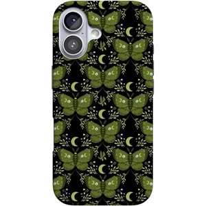 image:imageCasely iPhone 16 Plus Case  Blush Garden  Floral Doodle  Compatible with MagSafe  Classic Ultra Thin DesignMystic Moths  Green Twilight