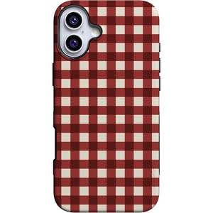 image:imageCasely iPhone 16 Plus Case  Checked Twice  Red Plaid  Bold Protective Design  MagSafe Compatible Design