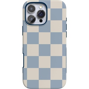 image:imageCasely iPhone 16 Pro Case  Islander  Love Island  Bold Protective Design  Compatible with MagSafeFit Check  Light Blue Checkerboard