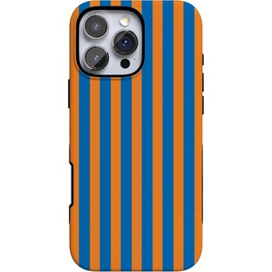 image:imageCasely iPhone 16 Pro Case  Islander  Love Island  Bold Protective Design  Compatible with MagSafeGo New York  Blue  Orange Stripes