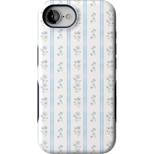 image:imageCasely iPhone 16e Case  Cottage Stripe  Blue Floral  Bold Protective Design  Compatible with MagSafe