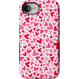 image:imageCasely iPhone 16e Case  Ride The Wave  Pastel Rainbow Lined  Bold Protective Design  Compatible with MagSafeXOXO  Pink Candy Hearts