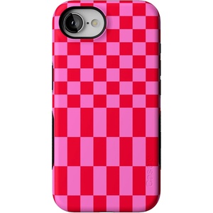 image:imageCasely iPhone 16e Case  Vibe Check  Pink Checkerboard  Bold Protective Design  Compatible with MagSafe