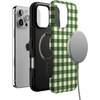 image:imageCasely iPhone 16 Pro Case  Checked Twice  Green Plaid  Bold Protective Design  MagSafe Compatible Design