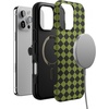 image:imageCasely iPhone 16 Pro Max Case  Harlequin Wicked Diamond  Black and Green  Bold Protective Design  MagSafe Compatible Design