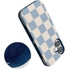 image:imageCasely iPhone 17 Case  Shell Shocked  Tortoise Print  Bold Protective Design  Compatible with MagSafeFit Check  Light Blue Checkerboard