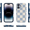 image:imageCasely iPhone 17 Case  Shell Shocked  Tortoise Print  Bold Protective Design  Compatible with MagSafeFit Check  Light Blue Checkerboard