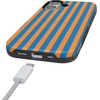 image:imageCasely iPhone 17 Case  Shell Shocked  Tortoise Print  Bold Protective Design  Compatible with MagSafeGo New York  Blue  Orange Stripes