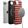 image:imageCasely iPhone 17e Case  Daisy Daydream  Baby Blue Floral  Bold Protective Design  Compatible with MagSafeChecked Twice  Red Plaid