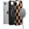 image:imageCasely iPhone 17e Case  Daisy Daydream  Baby Blue Floral  Bold Protective Design  Compatible with MagSafeFit Check  Black  Brown Checkerboard