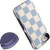 image:imageCasely iPhone 17e Case  Daisy Daydream  Baby Blue Floral  Bold Protective Design  Compatible with MagSafeFit Check  Light Blue Checkerboard