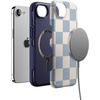 image:imageCasely iPhone 17e Case  Daisy Daydream  Baby Blue Floral  Bold Protective Design  Compatible with MagSafeFit Check  Light Blue Checkerboard