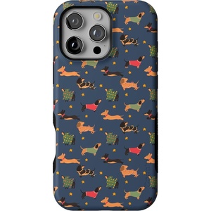 image:imageCasely iPhone 16 Pro Max Case  Dashing Doxies  Dachshund Dog  Bold Protective Design  MagSafe Compatible Design