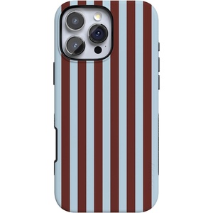 image:imageCasely iPhone 16 Pro Max Case  Sunday in Brooklyn  Chocolate Blue Stripes  Bold Protective Design  Compatible with MagSafe