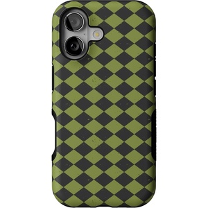 image:imageCasely iPhone 17 Case  Harlequin Wicked Diamond  Black and Green  Bold Protective Design  MagSafe Compatible Design