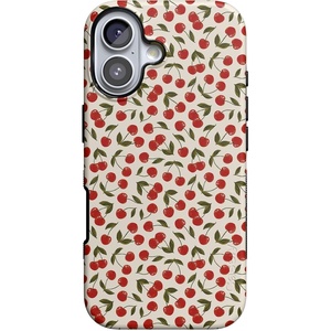 image:imageCasely iPhone 17 Case  Shell Shocked  Tortoise Print  Bold Protective Design  Compatible with MagSafeCherry on Top  Red Cherries