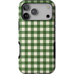 image:imageCasely iPhone 17 Pro Max Case  Checked Twice  Green Plaid  Bold Protective Design  MagSafe Compatible Design